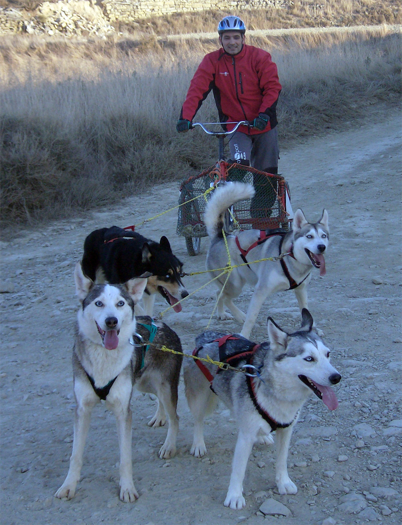 Jaime con Rita, Sena, Lobo y Fura